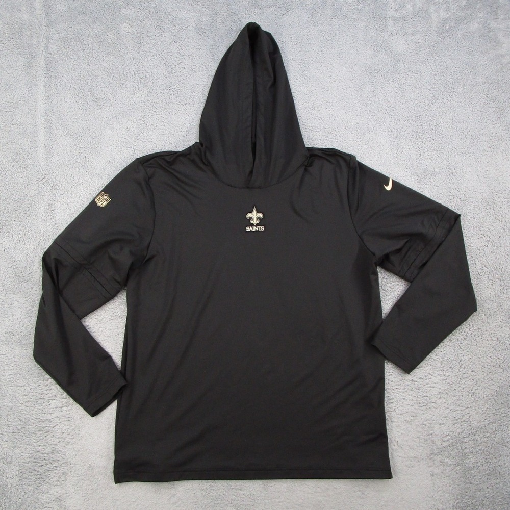 Nike New Orleans Saints Dri-FIT Hoodie Mens XL Black NFL Performance 00MQ-00A
